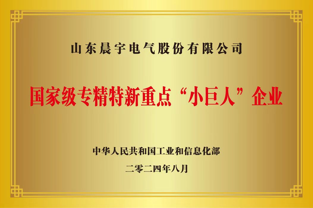 晨宇電氣入選國(guó) 家級(jí)專精特新重點(diǎn)“小巨人”企業(yè)